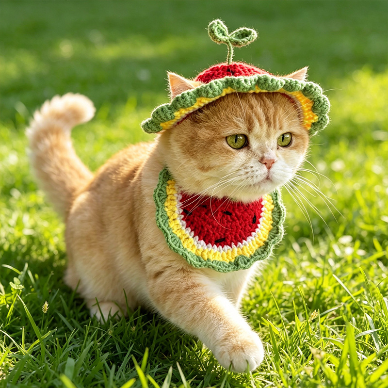 Pet Supplies Wholesale - Kitty Neck Bibs Hats Set Pet