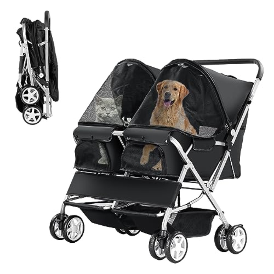 Pet Stroller Carrier - Double Pet Stroller for Outdoor Walking