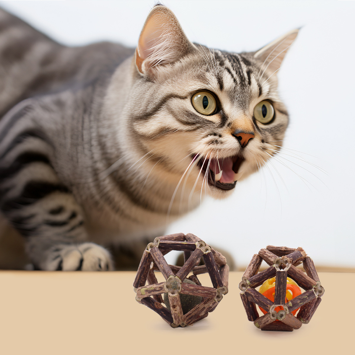 Pet Supplies Wholesale - Cat Toy Self-Play Mint Ball Silver