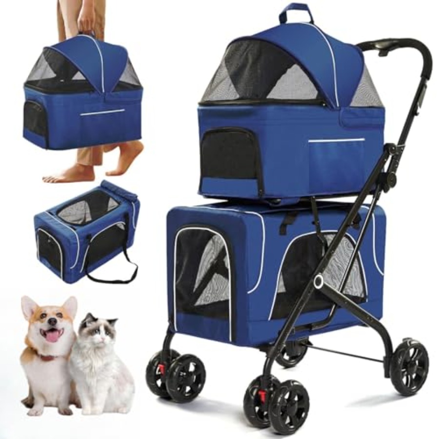 Double Dog Stroller for 2 Dogs - Pet Stroller Carrier 评论和价格