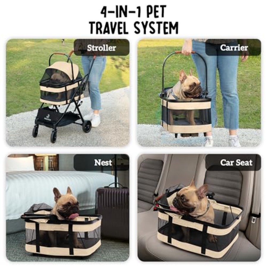 Pet Stroller with Detachable C - Pet Stroller Carrier 评论和价格