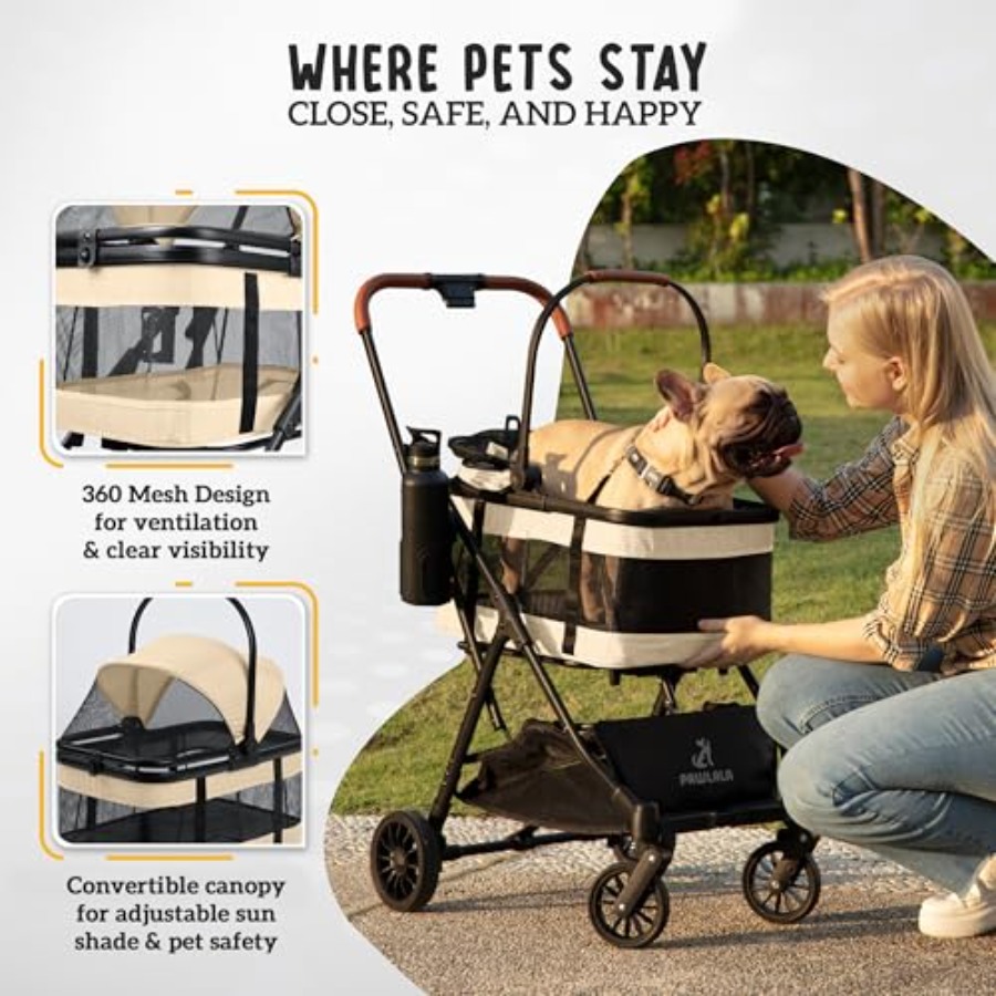 Pet Stroller with Detachable C - Pet Stroller Carrier 评论和价格
