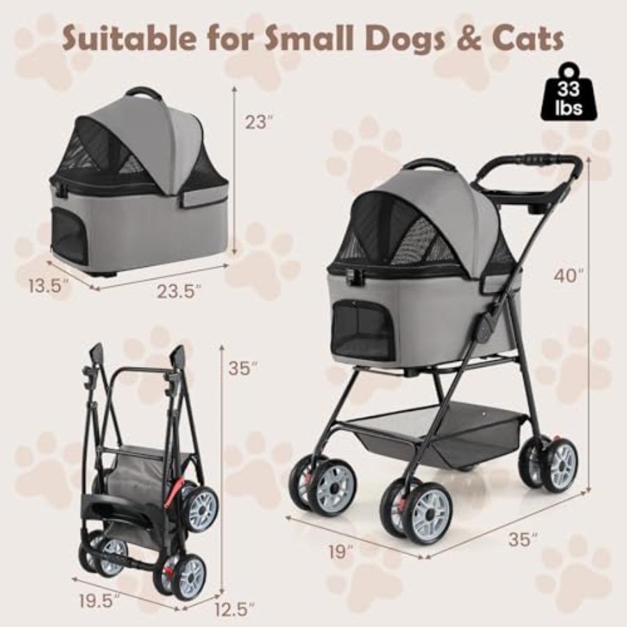 Pet stroller for outdoor use,  - Pet Stroller Carrier 评论和价格