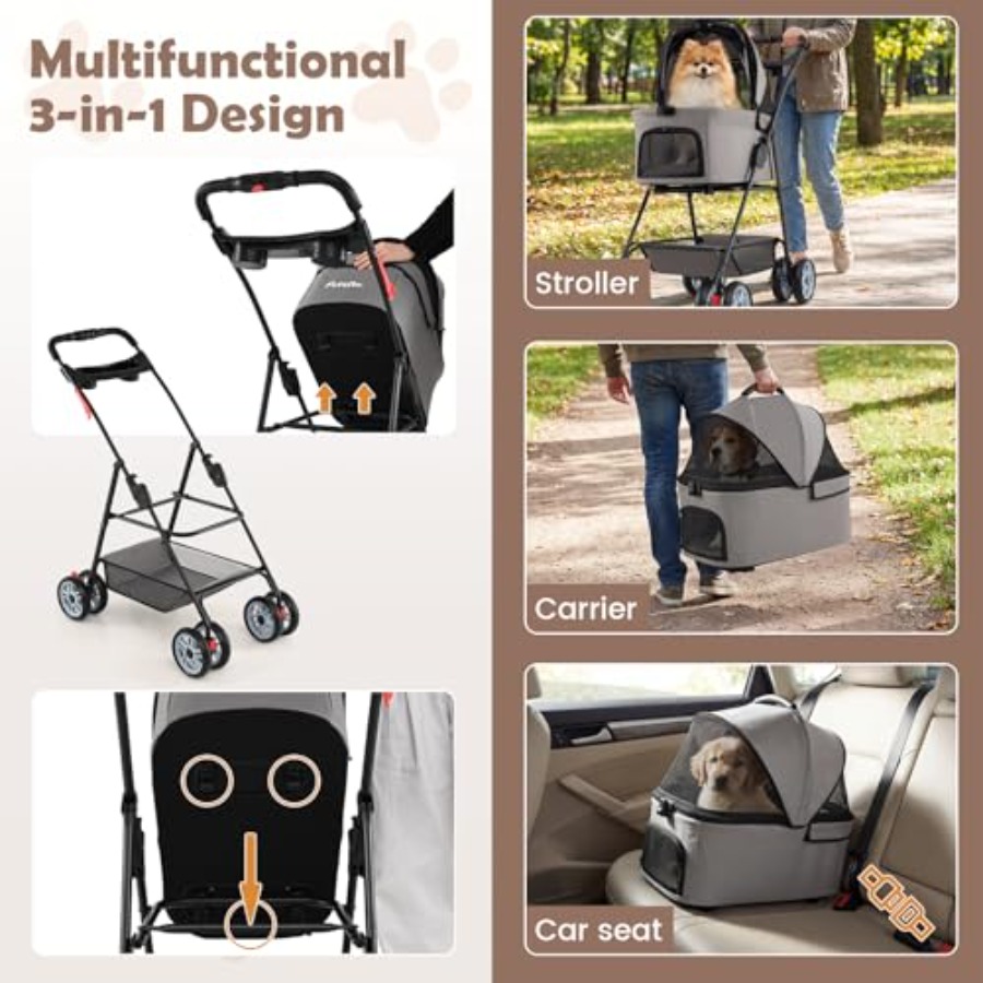 Pet stroller for outdoor use,  - Pet Stroller Carrier 评论和价格
