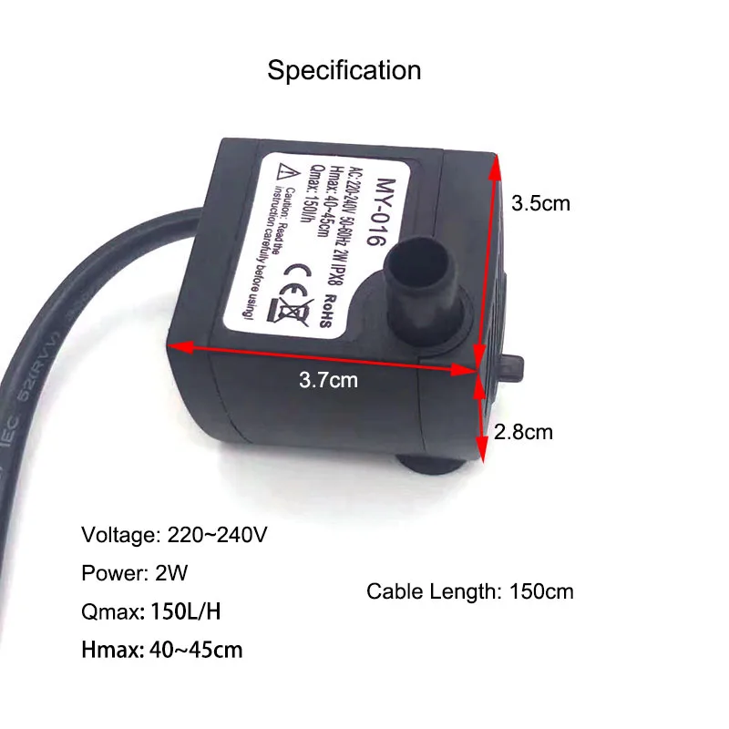220~240V Ultra-Quiet Submersib - Fish Tank Filter Pump 评论和价格
