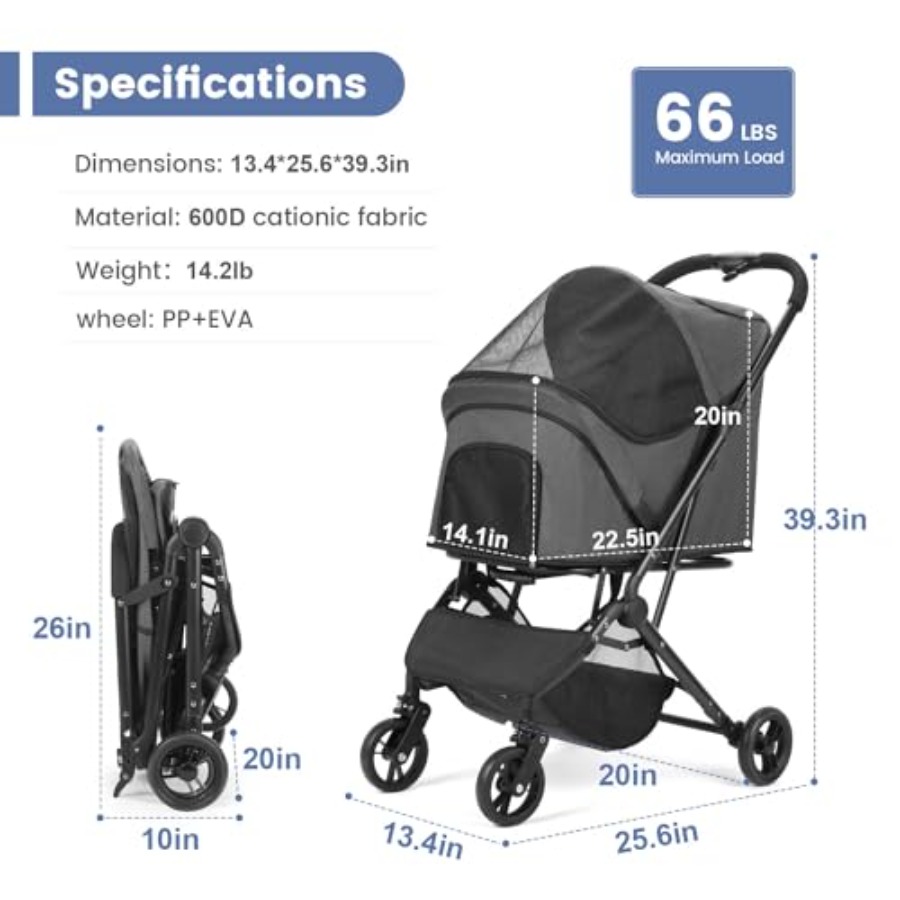 Pet Stroller for Medium Small  - Pet Stroller Carrier 评论和价格