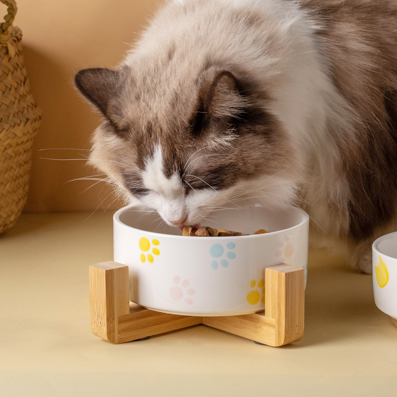 Ceramics Dog Bowl with Wood Ma - Pet Supplies Dog Food 评论和价格