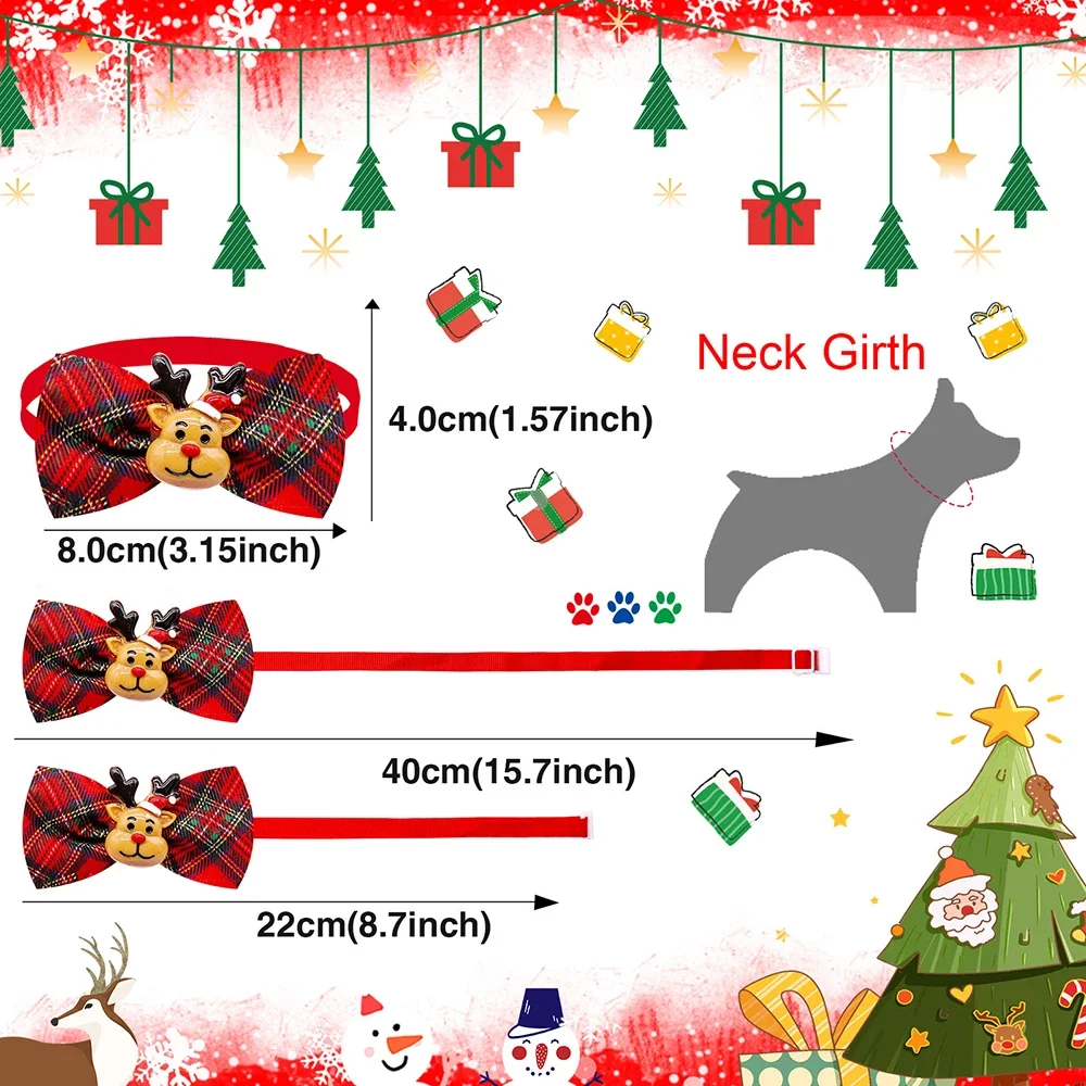 50/100pcs Christmas Dog Bowtie - Pet Supplies Hours 评论和价格