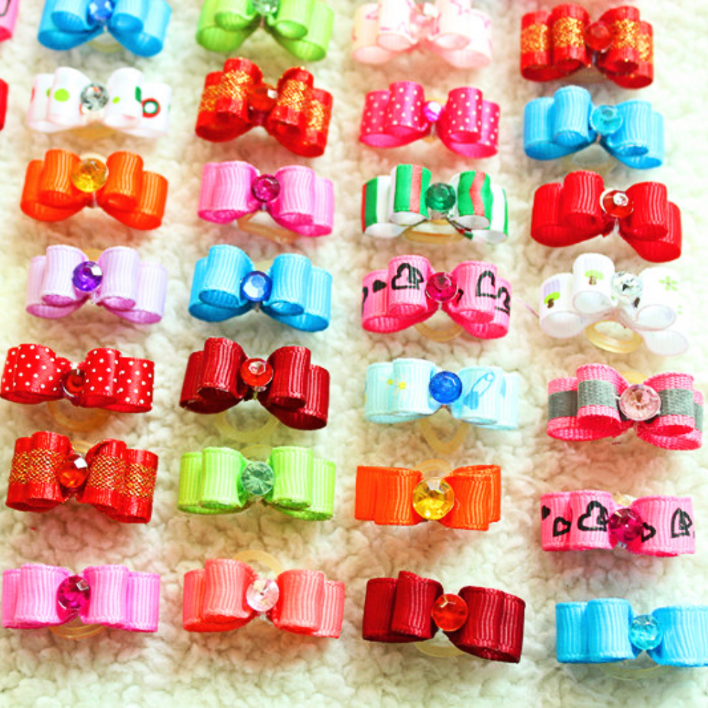 100PCS Hand-made Dog Bows Exqu - Pet Supplies Hours 评论和价格