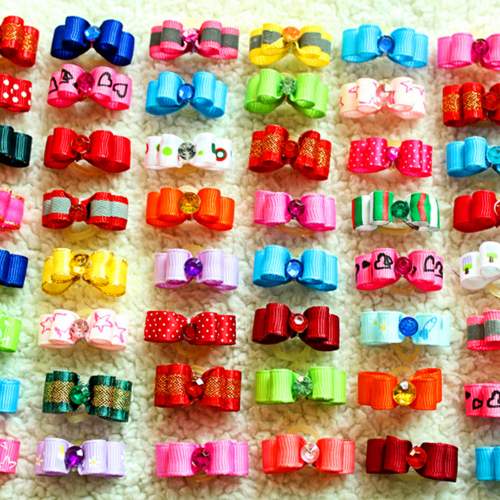 100PCS Hand-made Dog Bows Exqu - Pet Supplies Hours 评论和价格