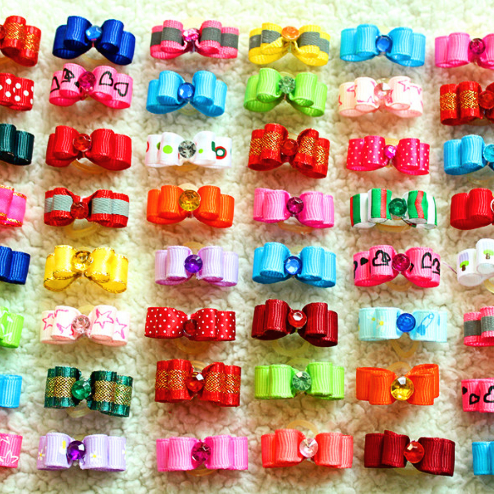 100PCS Hand-made Dog Bows Exqu - Pet Supplies Hours 评论和价格