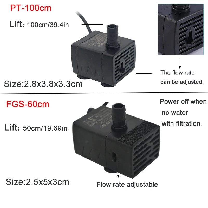 USB Aquarium Submersible Water - Fish Tank Filter Pump 评论和价格
