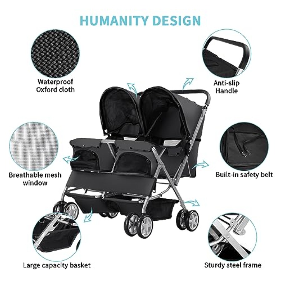 Double Pet Stroller for Outdoo - Pet Stroller Carrier 评论和价格