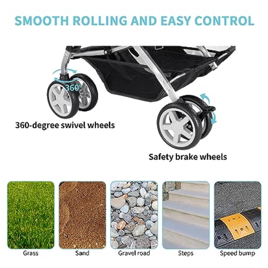 Double Pet Stroller for Outdoo - Pet Stroller Carrier 评论和价格