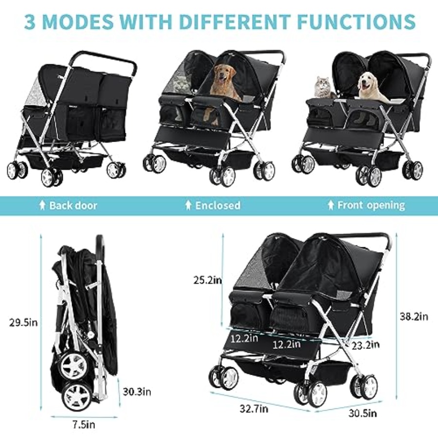 Double Pet Stroller for Outdoo - Pet Stroller Carrier 评论和价格
